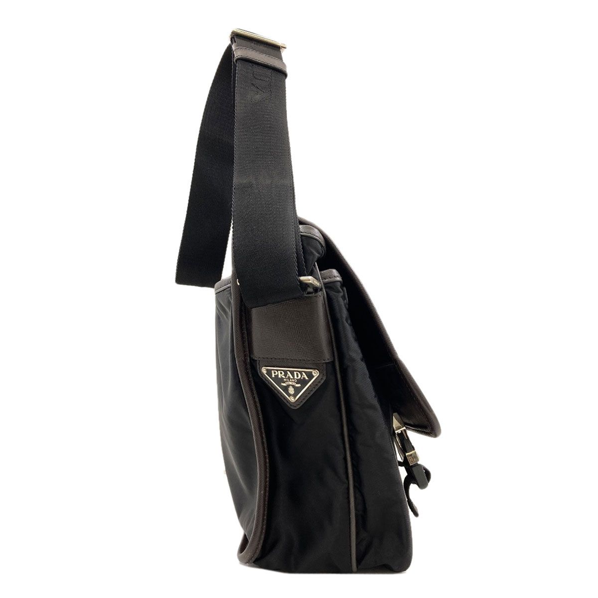 PRADA プラダ ロゴ金具 ショルダーストラップ ナイロン レディース