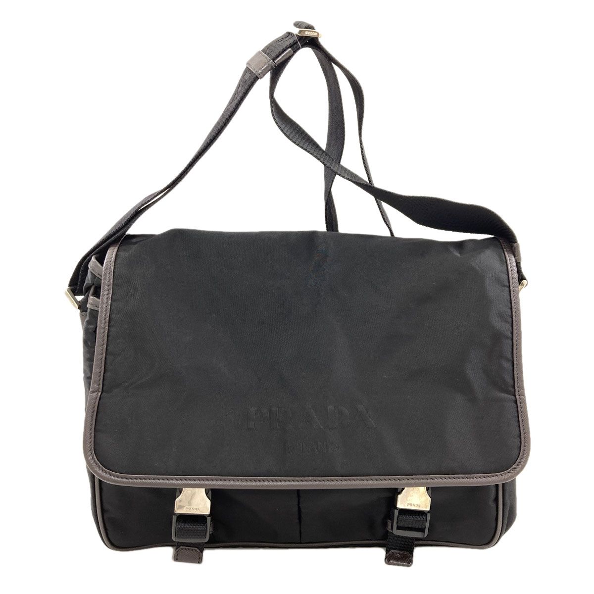 PRADA プラダ ロゴ金具 ショルダーストラップ ナイロン レディース
