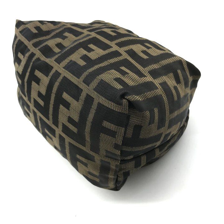 良品 FENDI フェンディ ズッカ キャンバス レザー ヴィンテージ ミニ