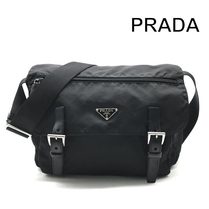 良品 PRADA プラダ 三角ロゴ プレート ナイロン テスート