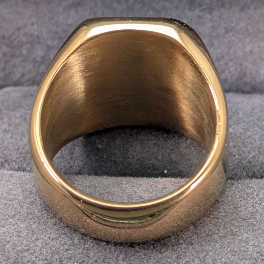 フリーメイソン Freemason 18号 ゴールド 金色 ステンレス 印台 デッド 