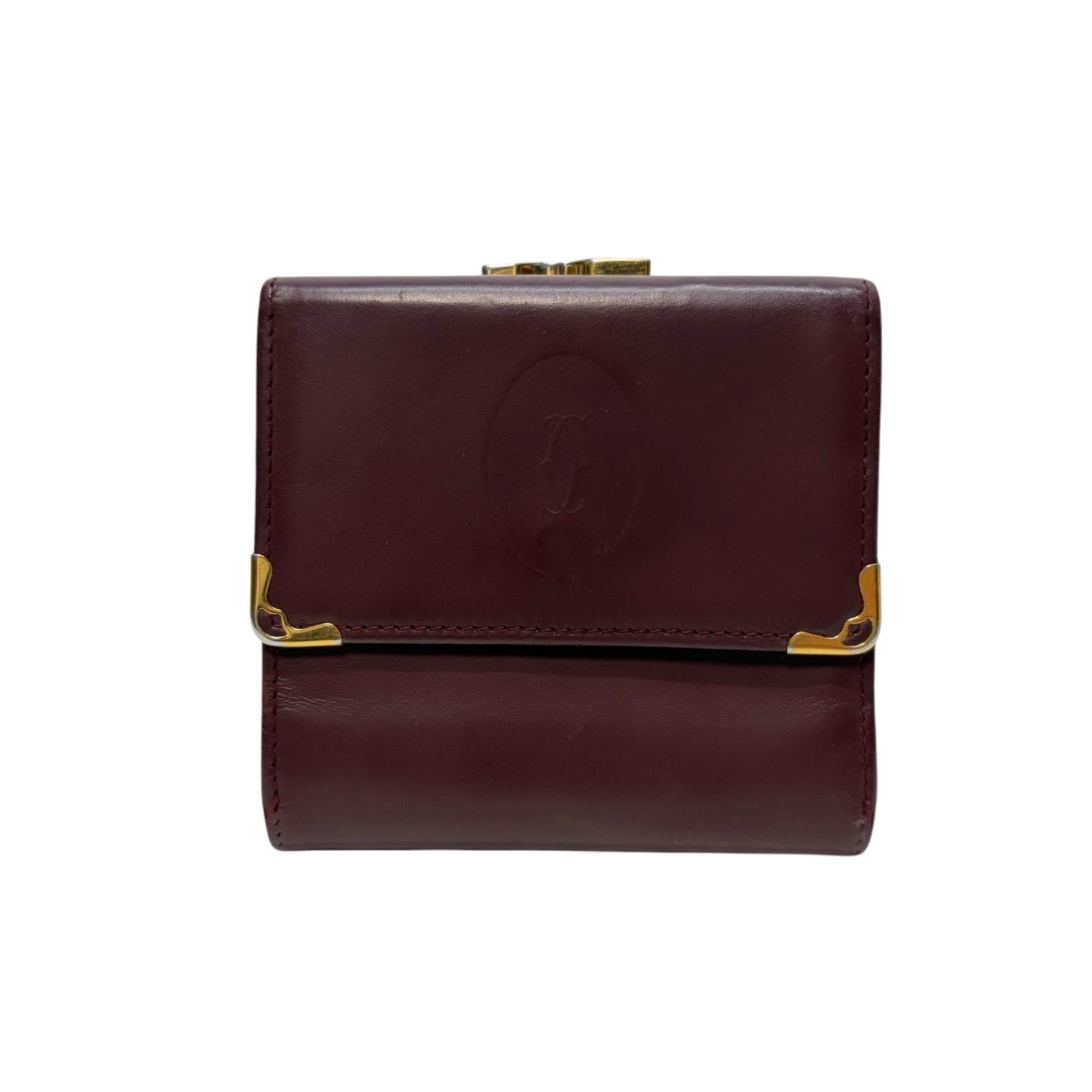 3637 Cartier カルティエ 折り財布 ボルドー マストライン