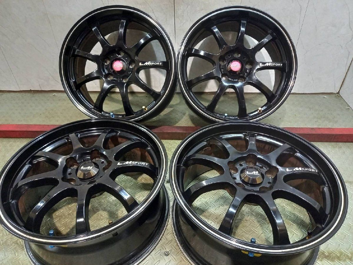 LEHRMEISTER LM SPORT レアマイスター LMスポーツ 17インチ 4本 7.5J5HPCD114.3+50 ブラック レヴォーグ アコード MAZDA6等　(MHB767)