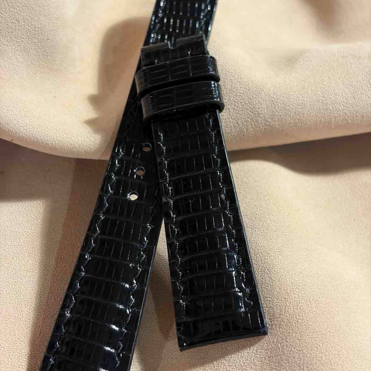 liz-357 リザード レザー 腕時計 ベルト ブラック (ラグ幅19 mm