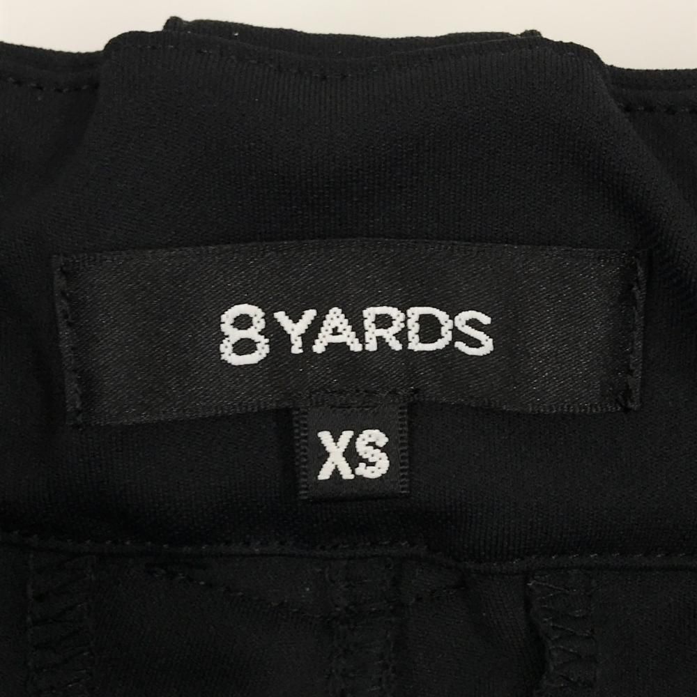 SALE！8YARDS レディース ショートパンツ s 超美品】ハチヤーズ ショートパンツ 黒×白 裾ロゴ ストレッチ