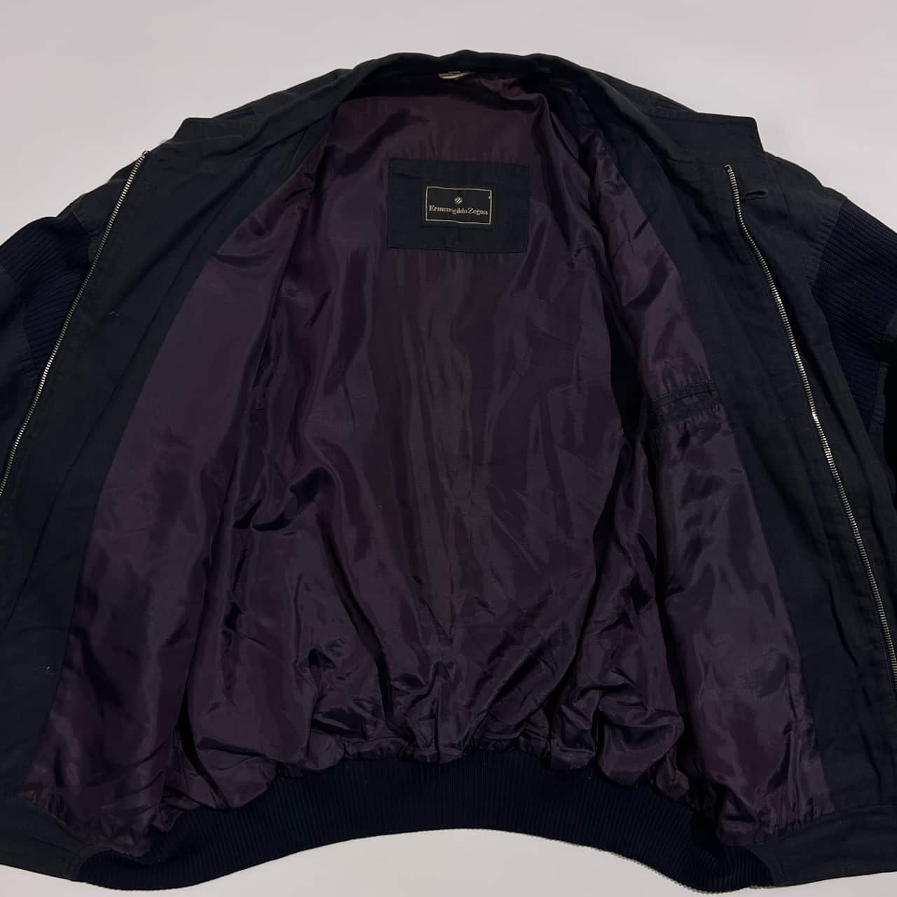 イタリア製 リネン混 Ermenegildo Zegna エルメネジルドゼニア ジップ
