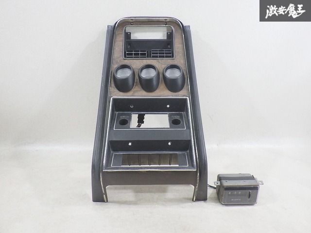 【希少！実働外し】 フォード 純正 マスタング マッハ1 1972年 センターダッシュパネル 時計 計器 3連メーター 木目調 即納 棚1-4-3