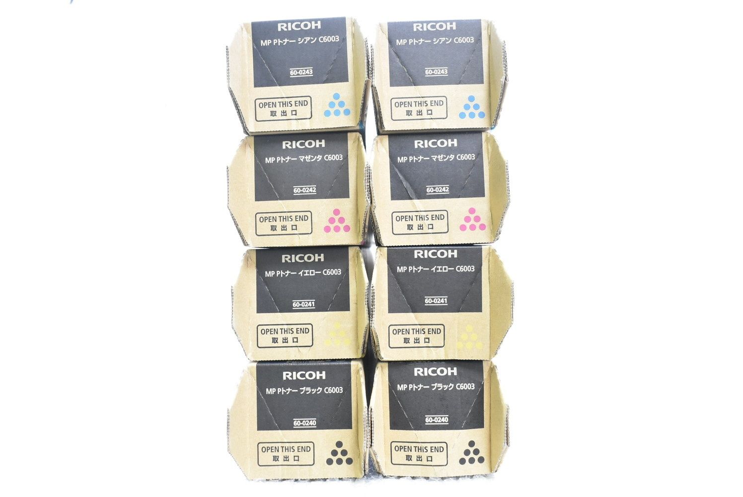 未使用 RICOH 純正 トナー C6003 4色8本（シアン・イエロー×各1 / マゼンタ