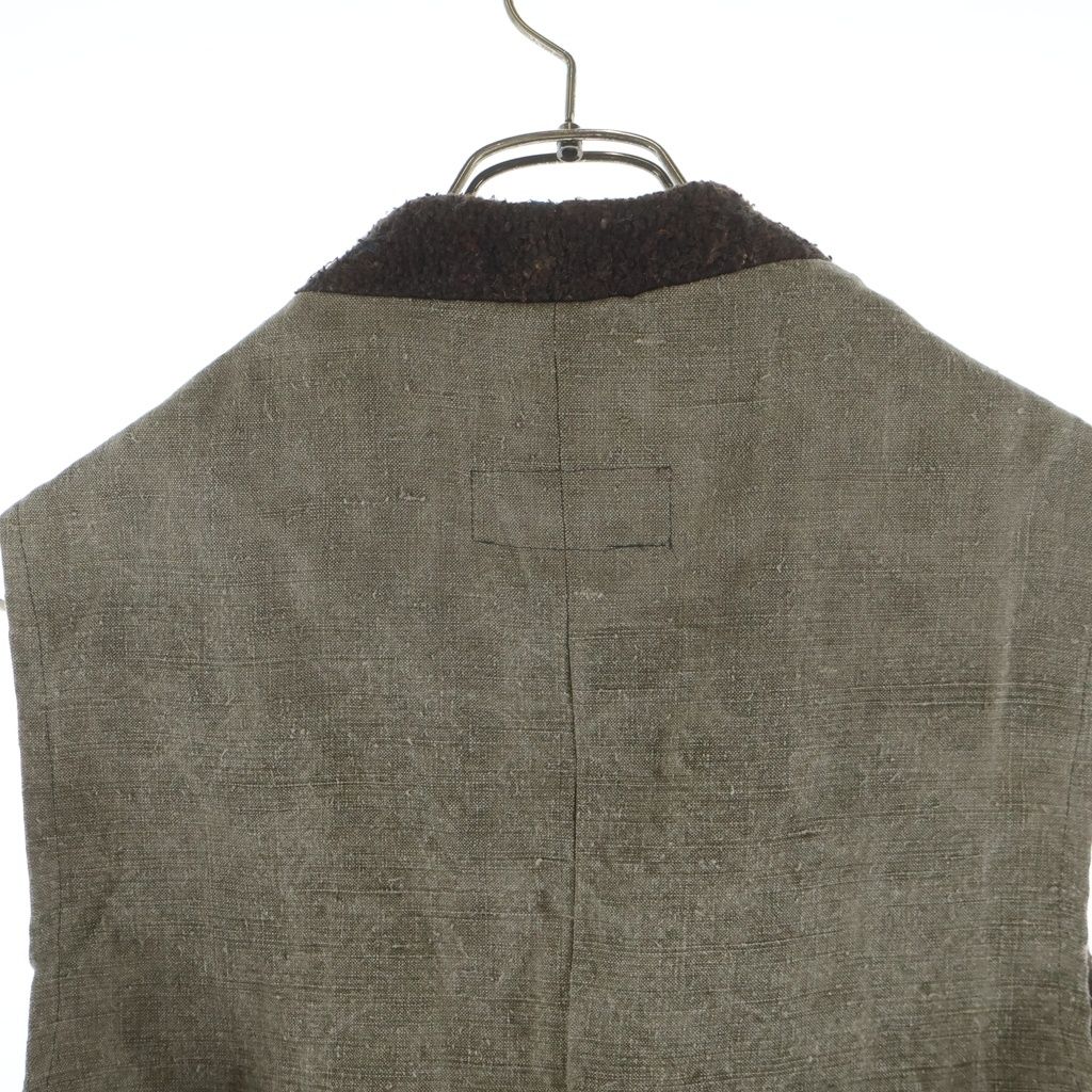 GREG LAUREN グレッグローレン STRIPED BLANKET VEST トグルボタン 切替デザイン ブランケット ジレベスト ブラウン GREG LAUREN (グレッグローレン) STRIPED BLANKET VEST トグルボタン