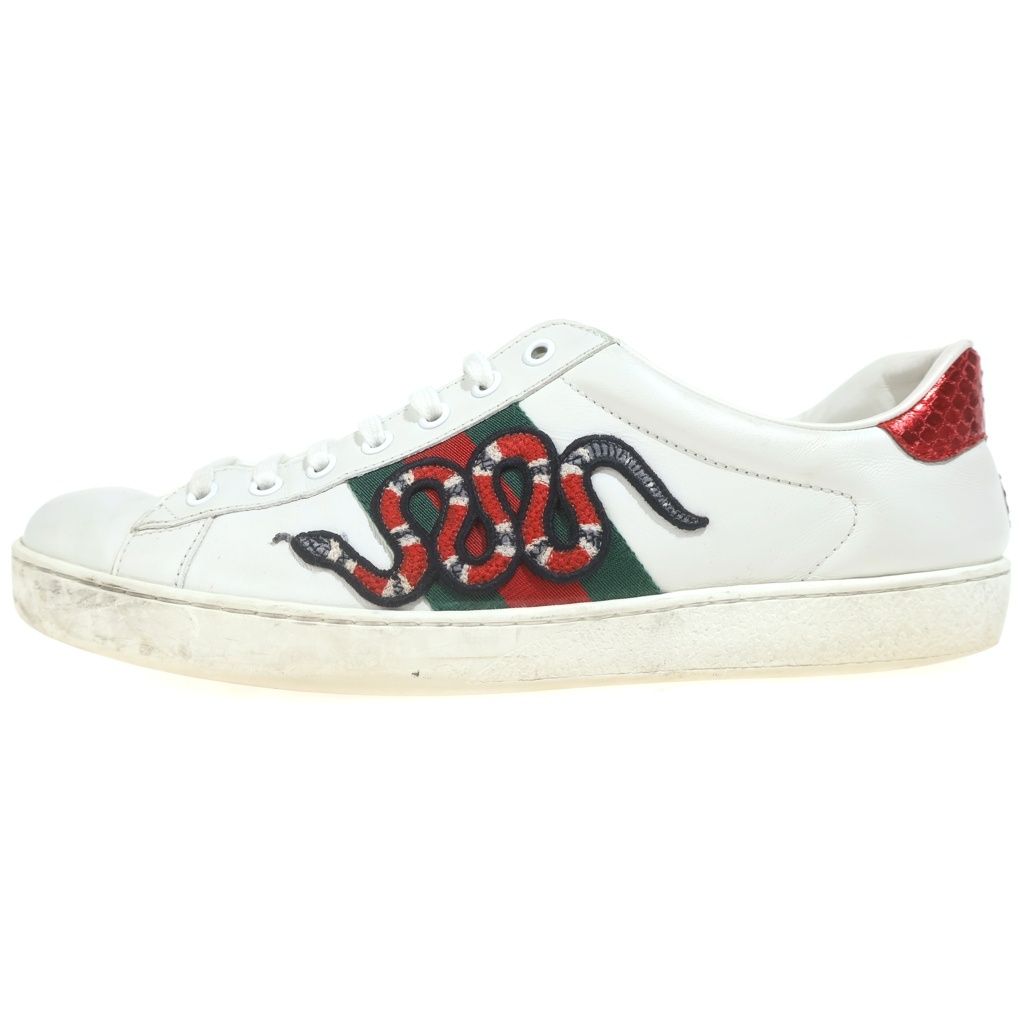 GUCCI (グッチ) エース シェリーライン スネーク ローカットスニーカー