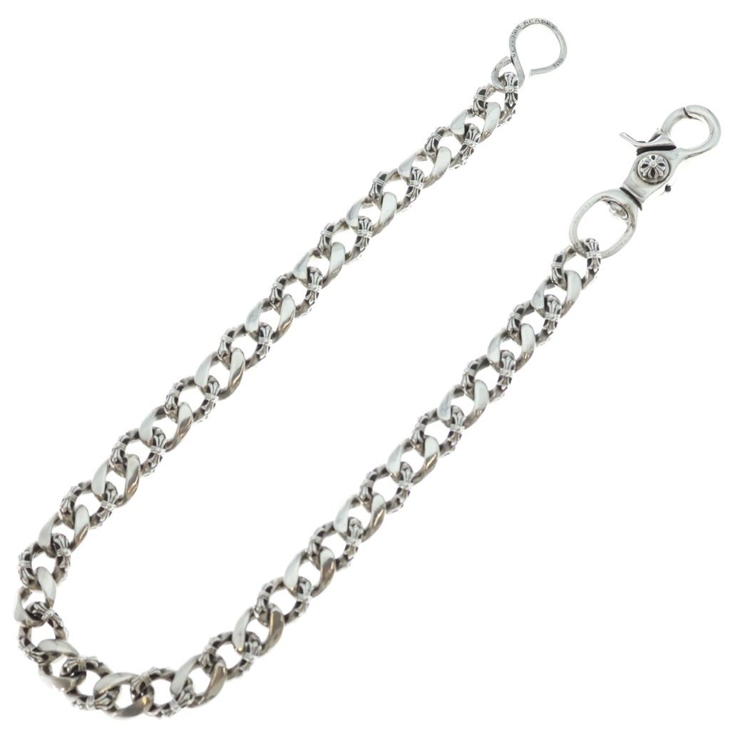 CHROME HEARTS (クロムハーツ) OLD FANCY EX LONG-S/1クリップエクストラロングファンシー ウォレットチェーン シルバー