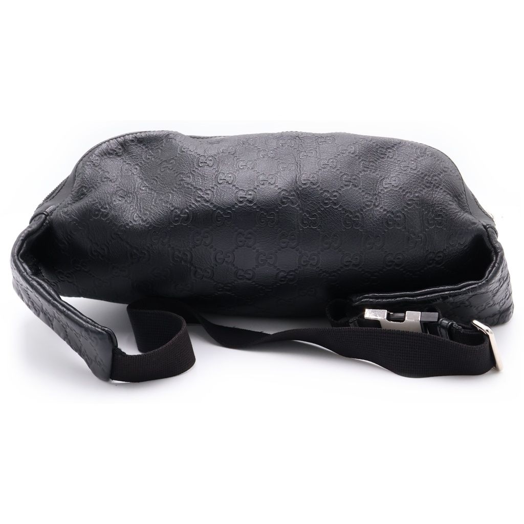 グッチ シマレザー ボディバック 難あり GUCCI (グッチ) Guccissima Web belt bag シマ ボディバッグ レザー