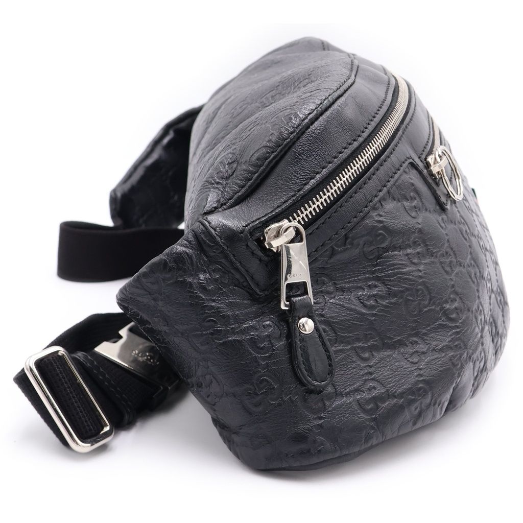 GUCCI (グッチ) Guccissima Web belt bag シマ ボディバッグ レザー