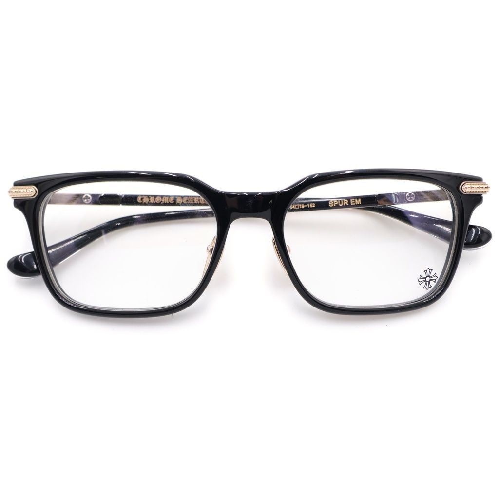 CHROME HEARTS (クロムハーツ) SPUR EM ウェリントン サングラス アイウェア メガネ ブラック/ゴールド 76,230円