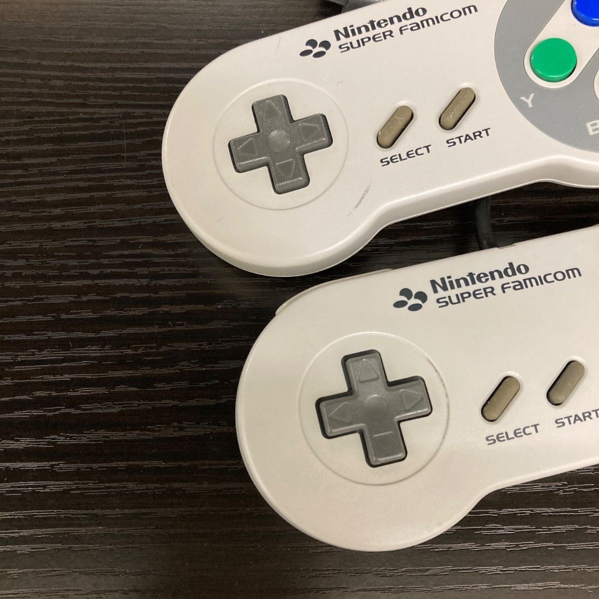 整備済み】スーパーファミコン 本体 純正コントローラー2個セット 消毒