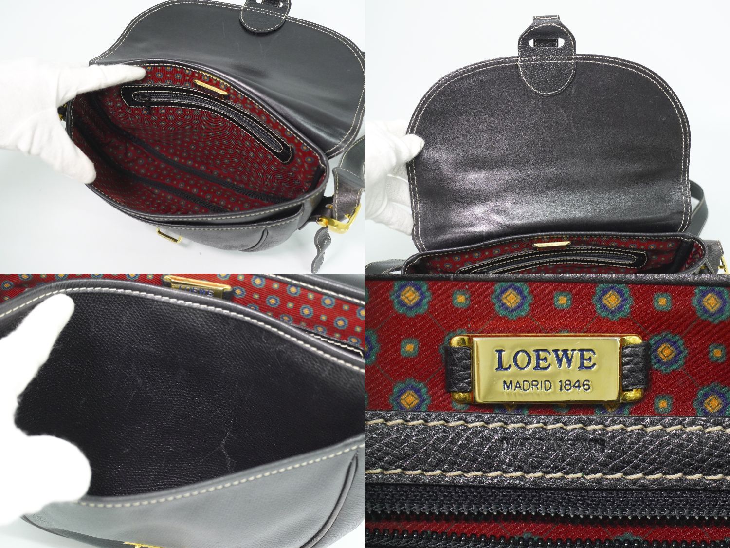 本物 ロエベ LOEWE アナグラム ショルダーバッグ ポシェット レザー