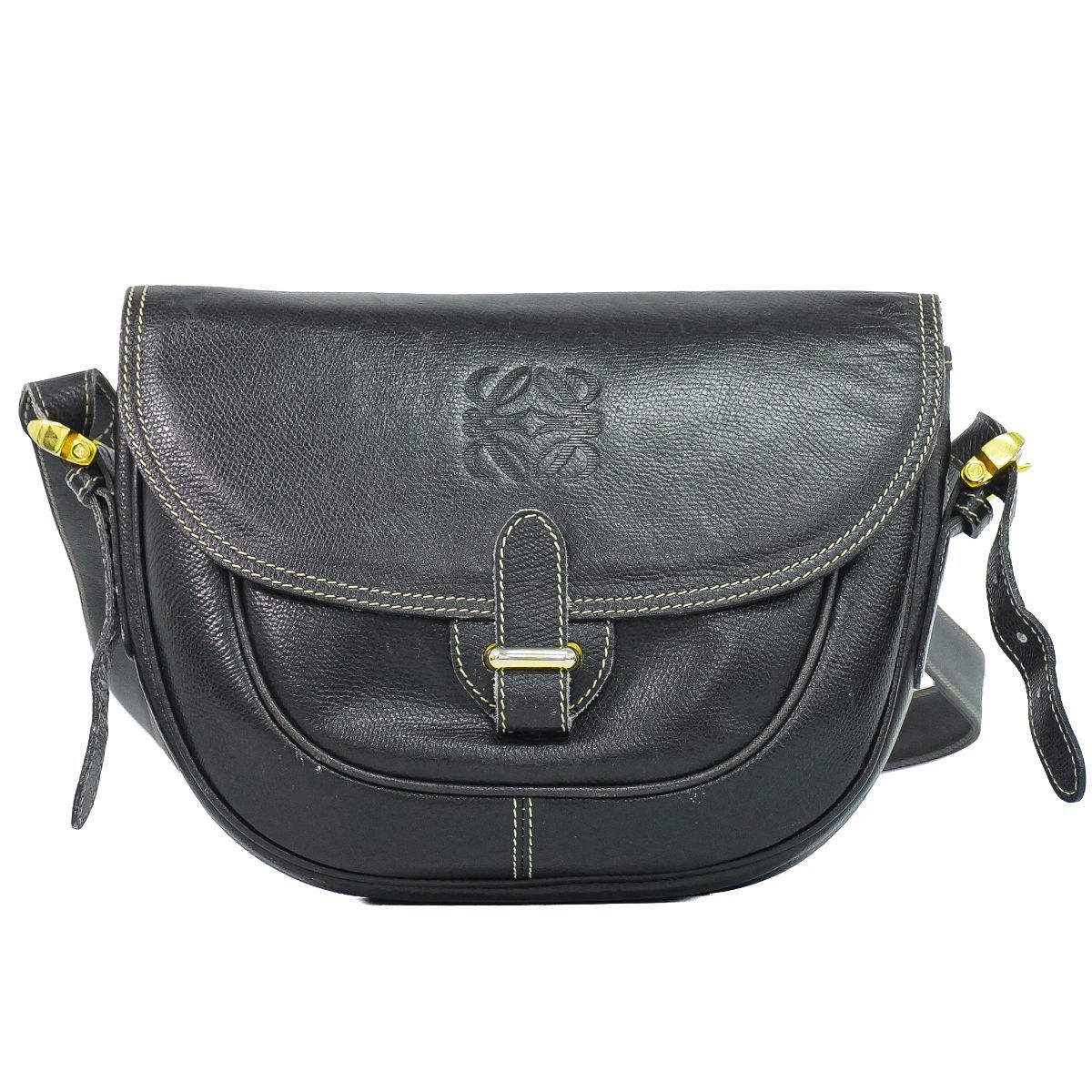 本物 ロエベ LOEWE アナグラム ショルダーバッグ ポシェット レザー