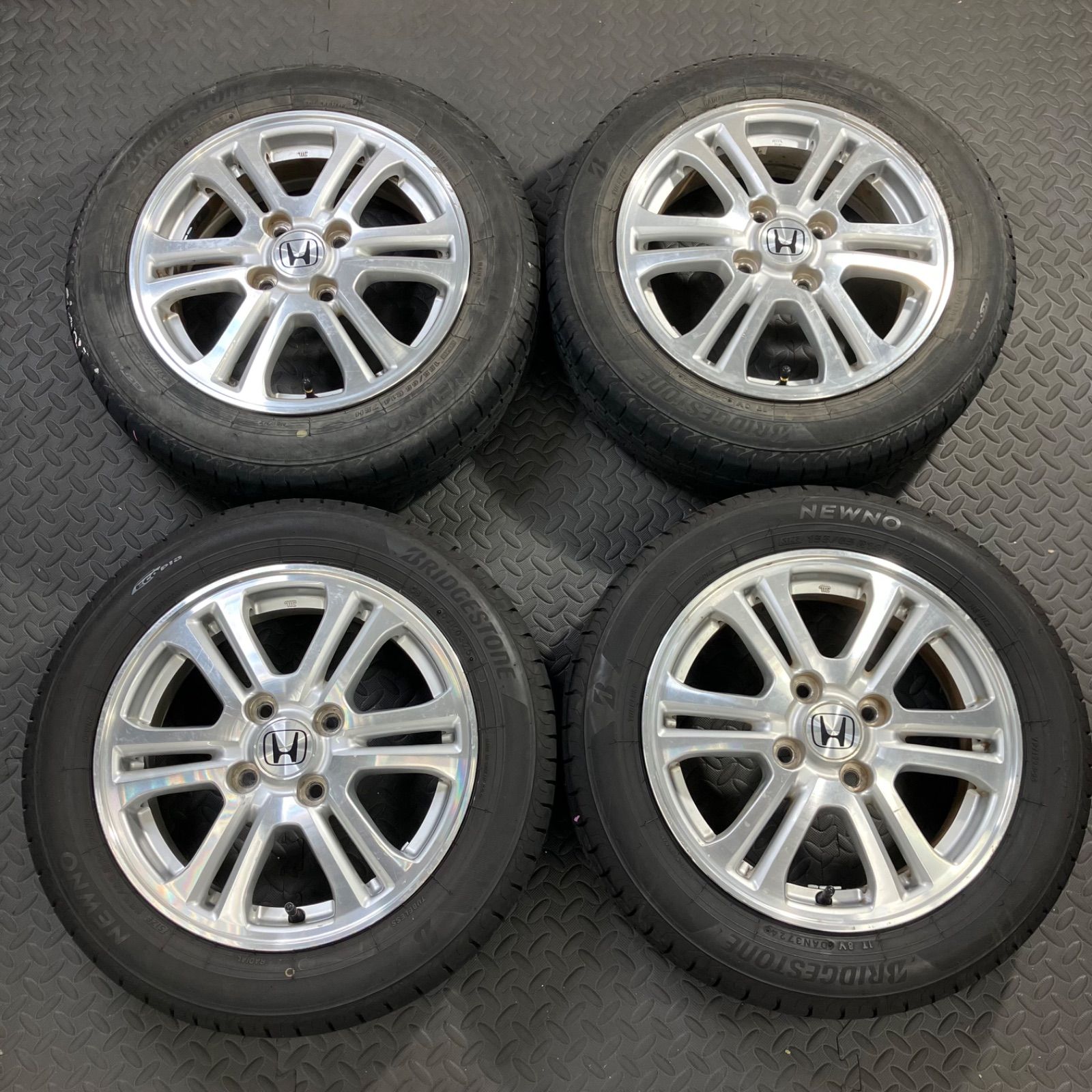 22/24/25年製 155/65R14 ブリヂストン ニューノ ホンダ純正アルミ JF1 