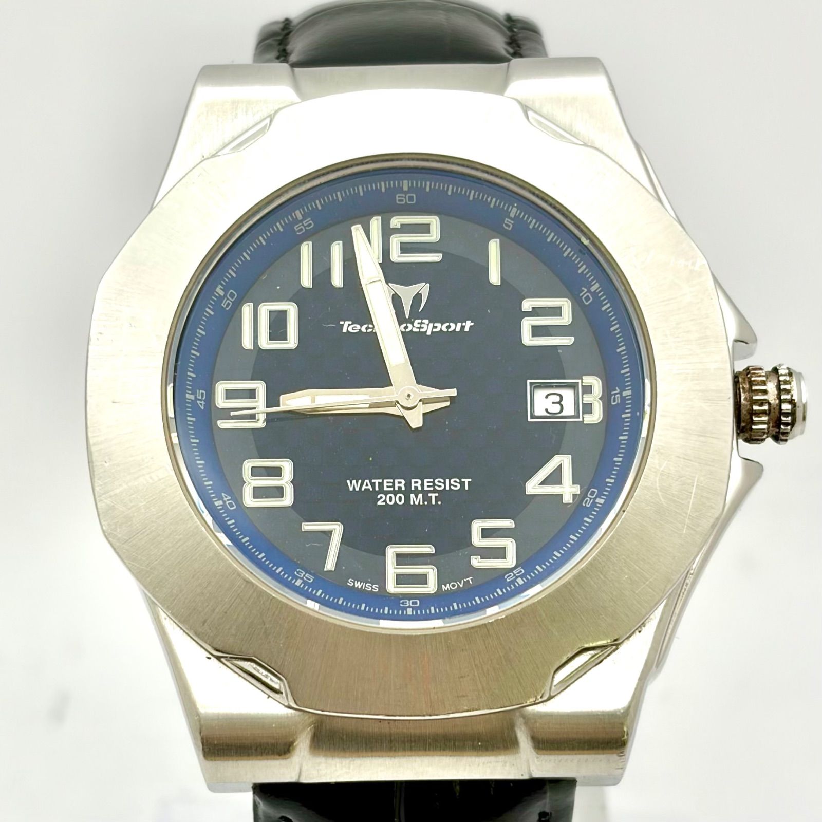 【新品電池】TechnoSport テクノスポーツ TechnoMarine テクノマリーン メンズ 腕時計 シルバー ネイビー 00192 新品ベルト 【新品電池】TechnoSport テクノスポーツ TechnoMarine テクノマリーン メンズ 腕時計 シルバー ネイビー 00192 新品ベルト