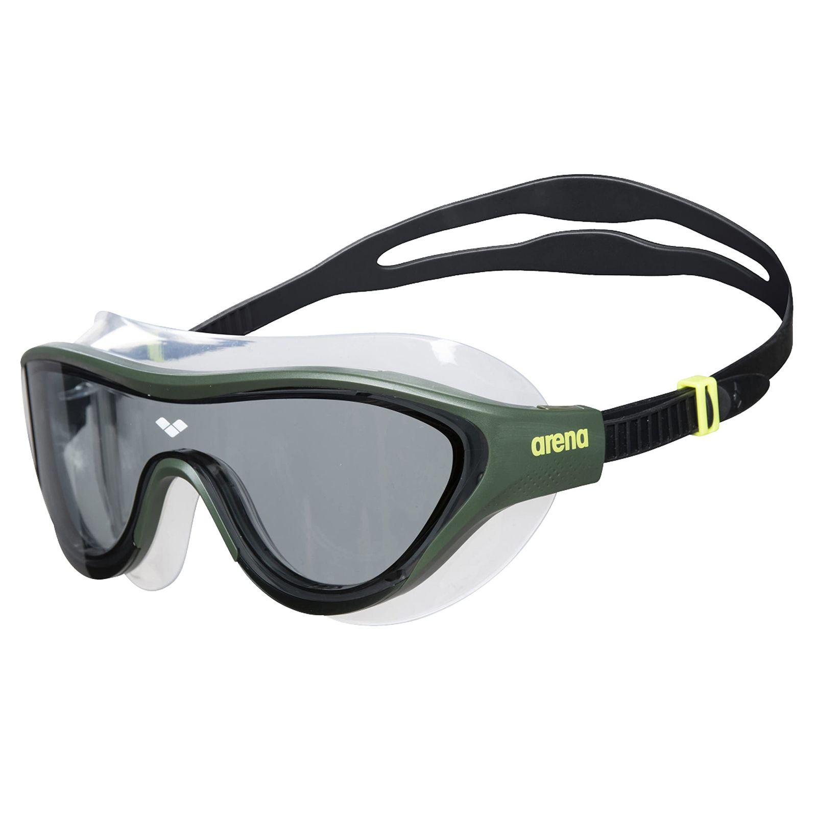 Arena The One Mask Swim Goggles for Men and Women, Smoke/Deep Green, Non-Mirror Lens