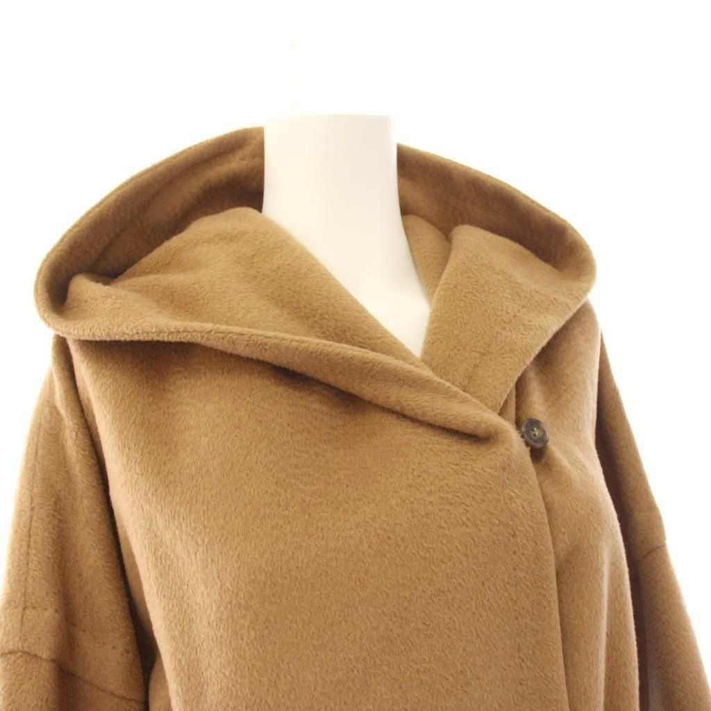 MaxMara ブラウン ロングコート フード付き ウールコート キャメル 