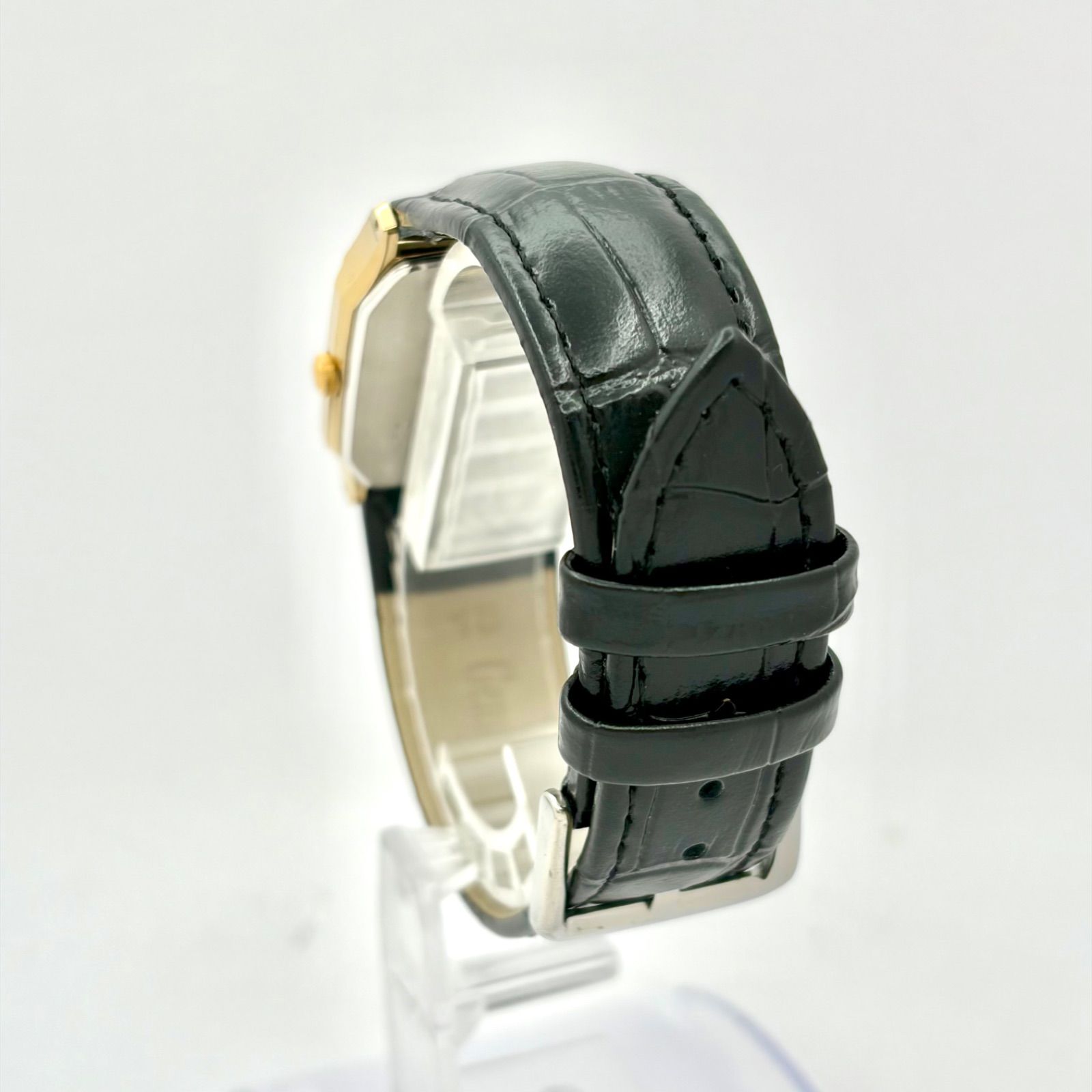 【新品電池】SEIKO セイコー SPIRIT スピリット メンズ 腕時計 ゴールド レクタンギュラー 5E31-5010 650975 新品ベルト 刻印あり