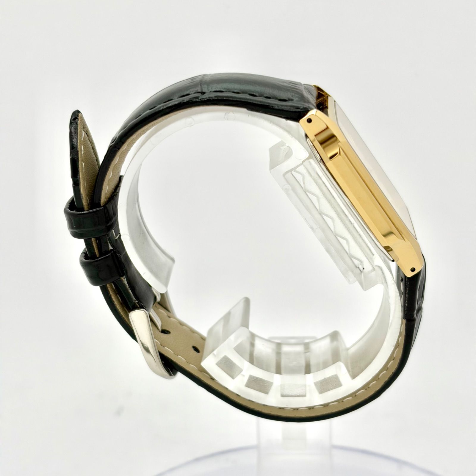 【新品電池】SEIKO セイコー SPIRIT スピリット メンズ 腕時計 ゴールド レクタンギュラー 5E31-5010 650975 新品ベルト 刻印あり