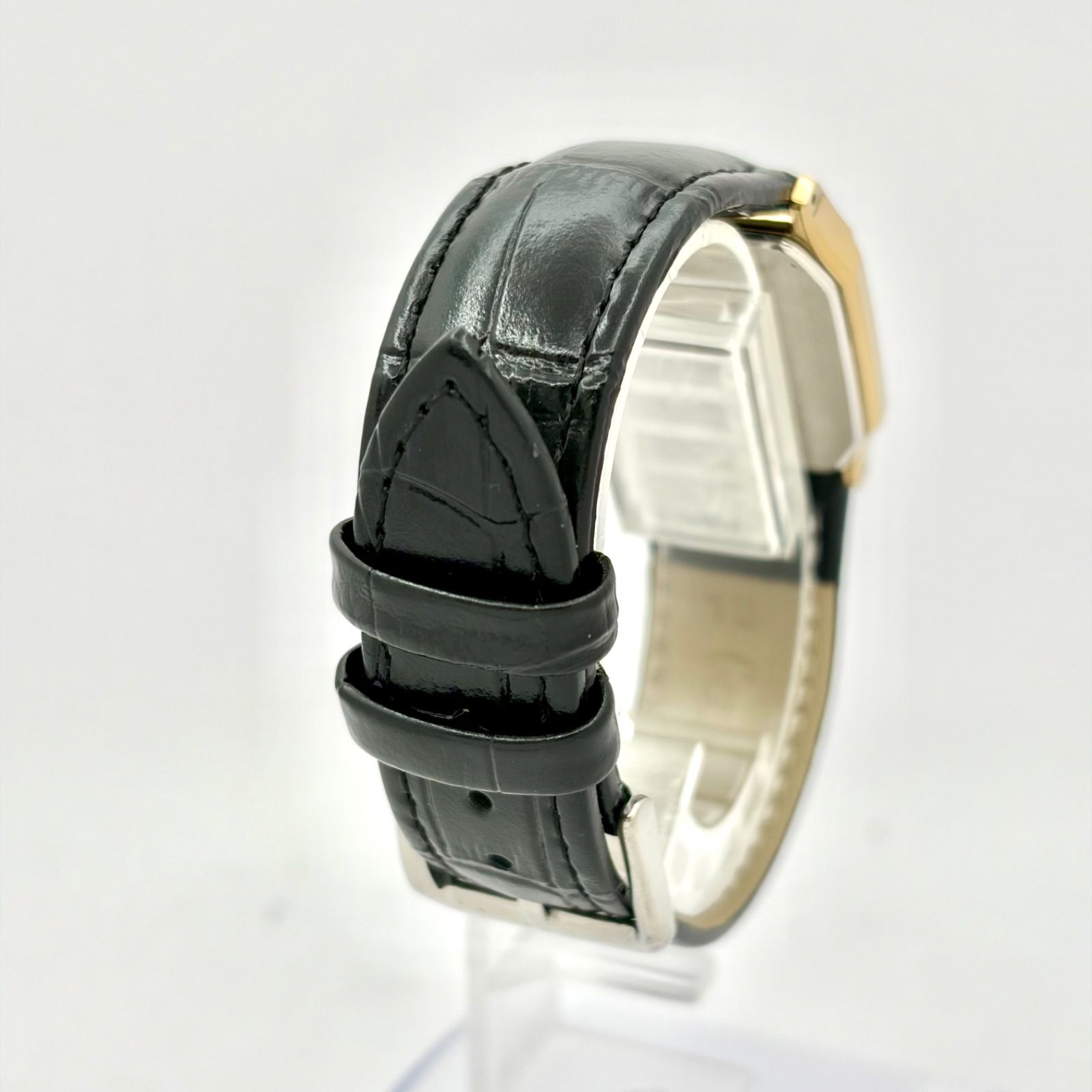 【新品電池】SEIKO セイコー SPIRIT スピリット メンズ 腕時計 ゴールド レクタンギュラー 5E31-5010 650975 新品ベルト 刻印あり