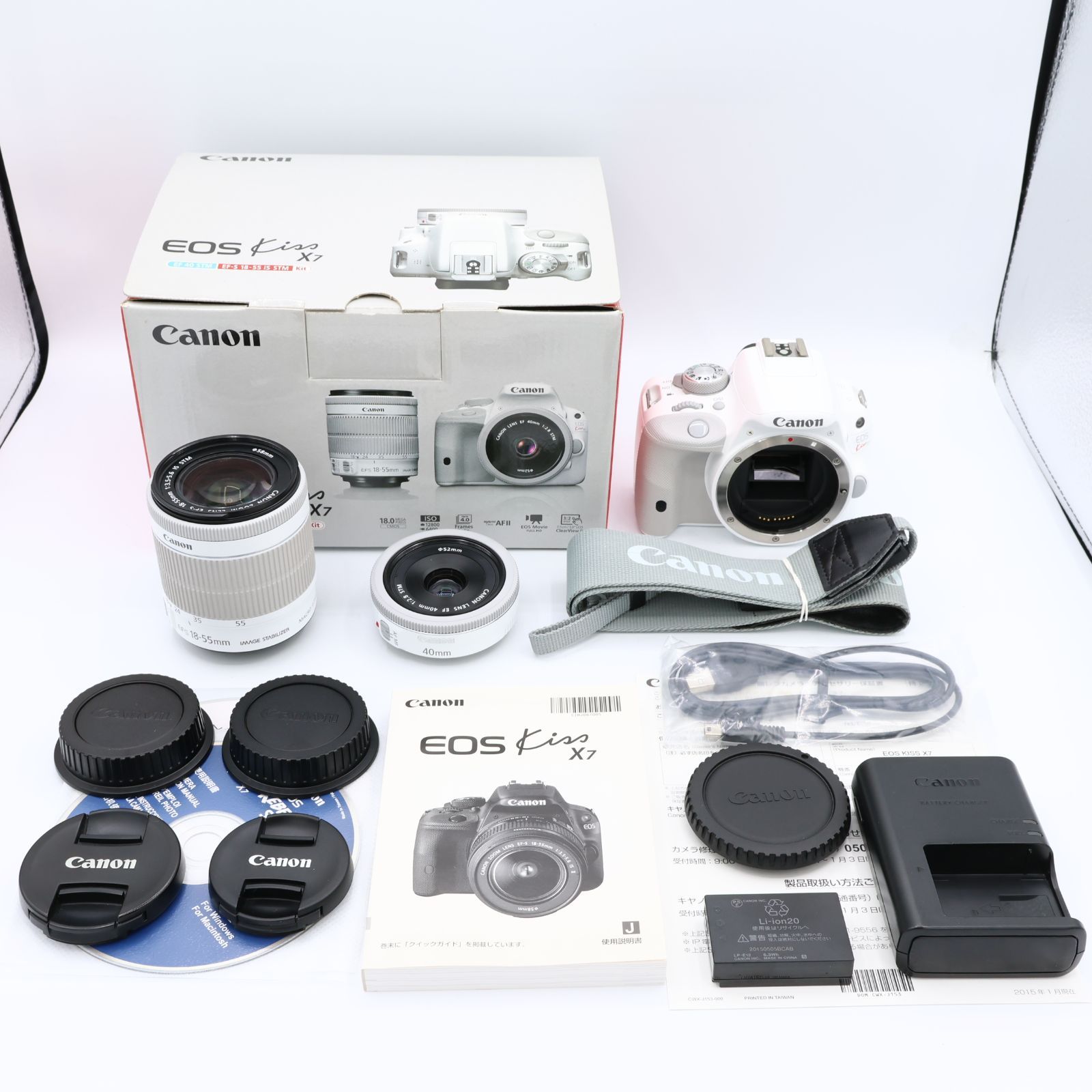 シャッター回数：5532回】Canon キヤノン EOS Kiss X7 ダブルレンズ 