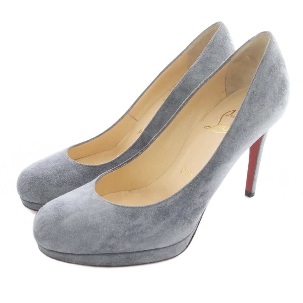クリスチャンルブタン　パンプス　ハイヒール　グレー　スタッズ　ウール クリスチャンルブタン Christian louboutin スエード ハイヒール