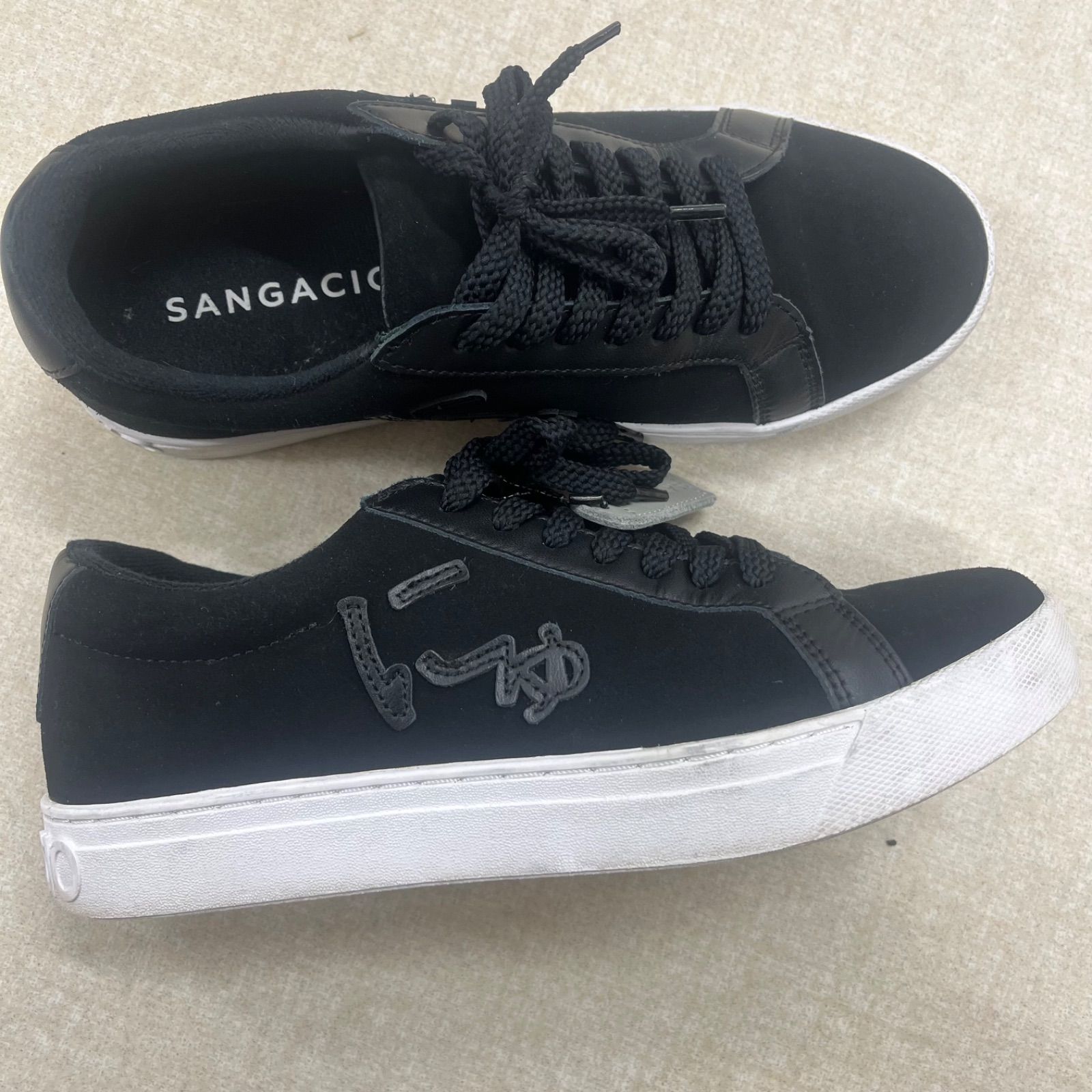 n) SANGACIO サンガッチョ にゅ〜ず ブラック スニーカー スエード