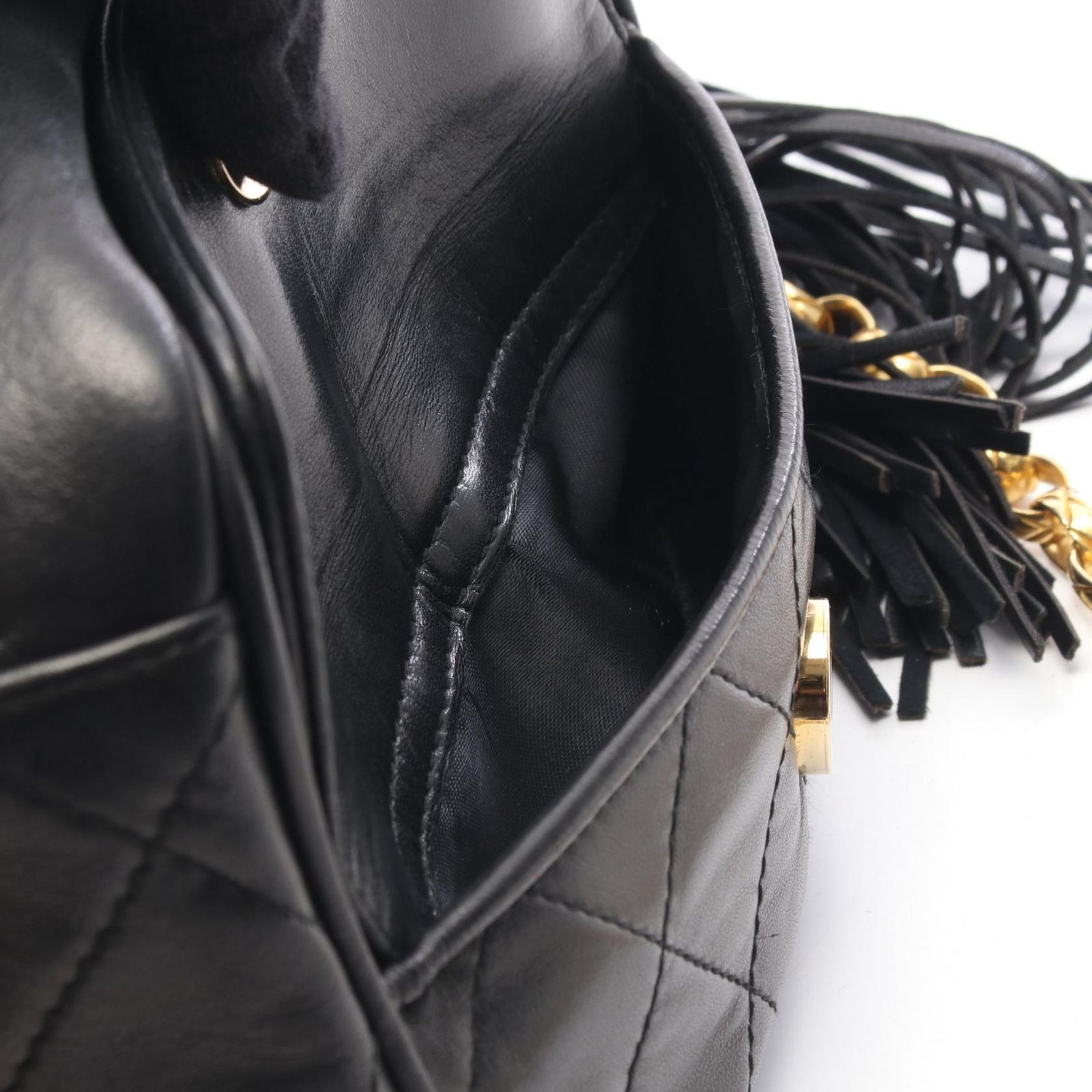 CHANEL シャネル マトラッセ フリンジ ミニ チェーンショルダー 