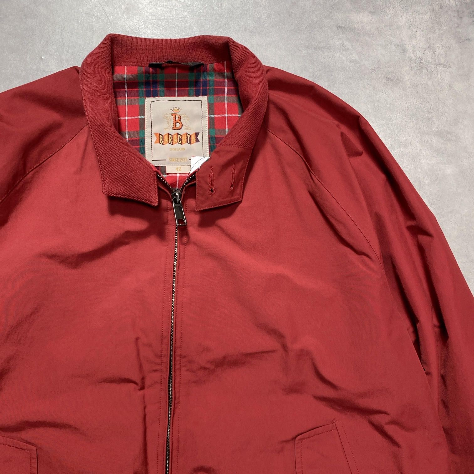 GQ5672◇BARACUTA : イギリス製 G9 ハリントンジャケット◇42◇赤系