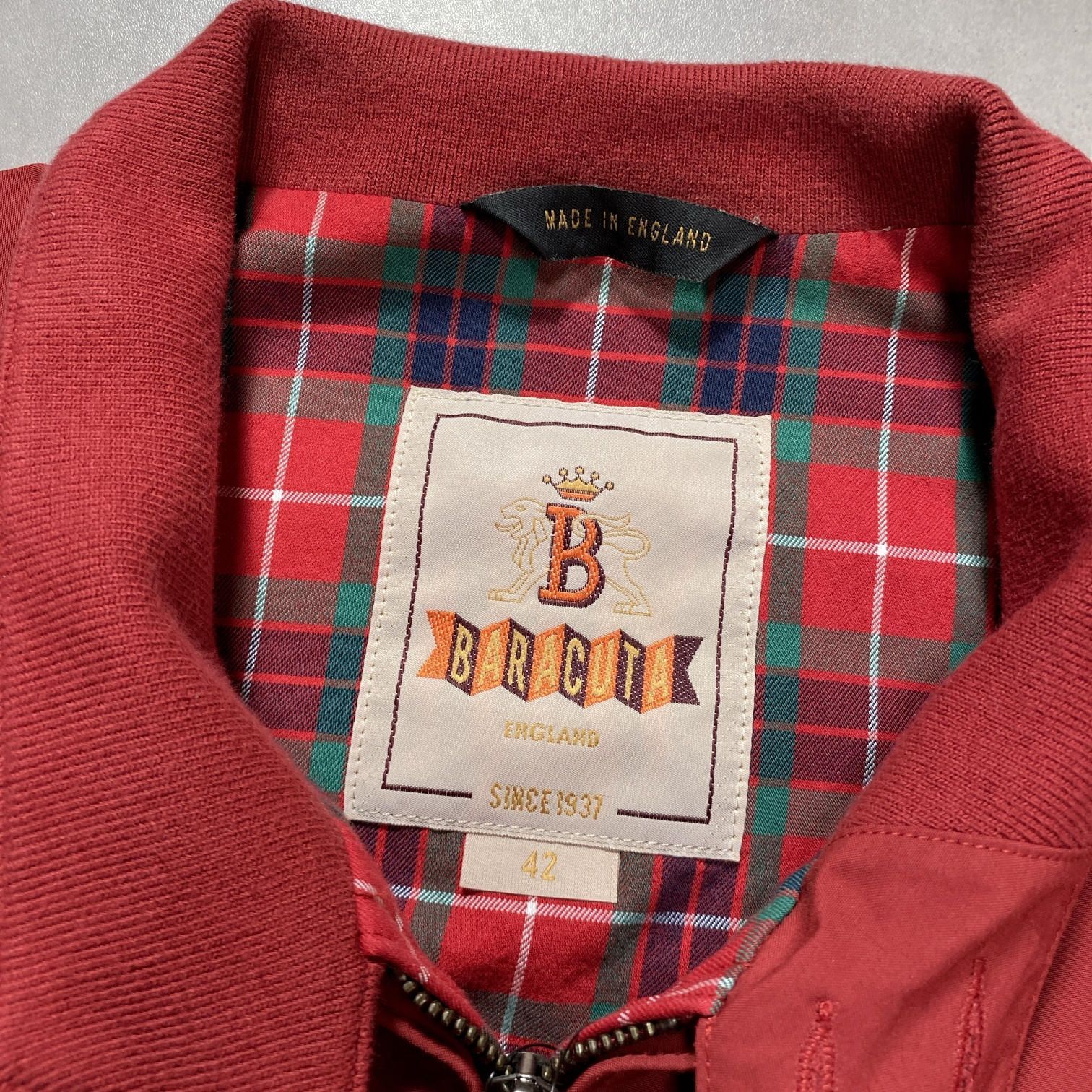 GQ5672◇BARACUTA : イギリス製 G9 ハリントンジャケット◇42◇赤系