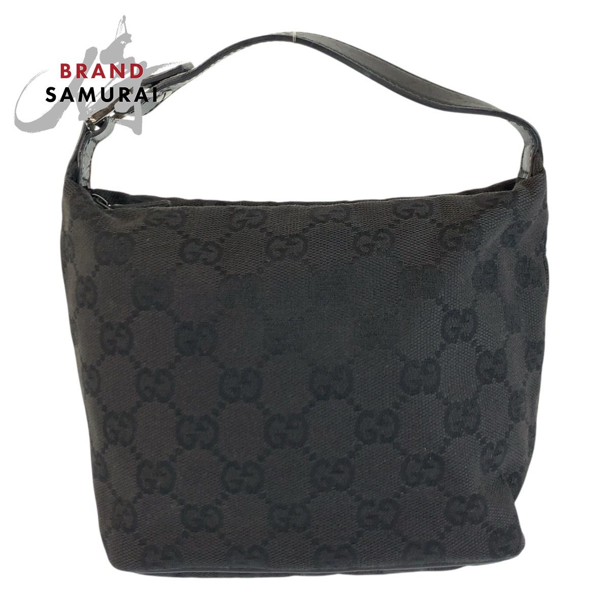 GUCCI ボディバッグ 黒 レザー 美品 GUCCI グッチ ブラック 黒 GGキャンバス/レザー 34080 ハンドバッグ