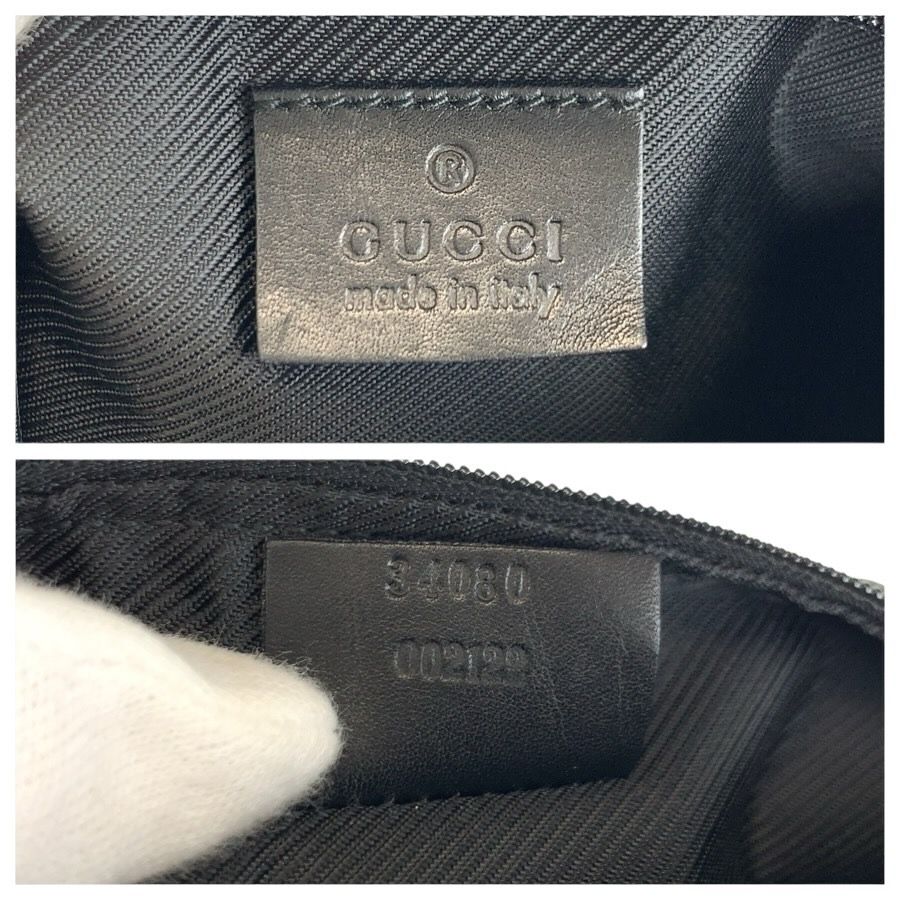 GUCCI グッチ ブラック 黒 GGキャンバス/レザー 34080 ハンドバッグ