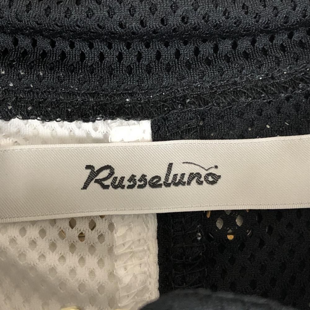 超美品】ラッセルノ 半袖ハイネックシャツ 白×黒 メッシュ生地 ハーフ