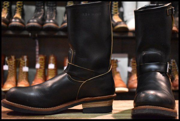【9D 良品 14年】レッドウィング 9268 エンジニア 黒 ブラック クローンダイク スチールトゥ ブーツ redwing 2268 2966 HOPESMORE【GE543】