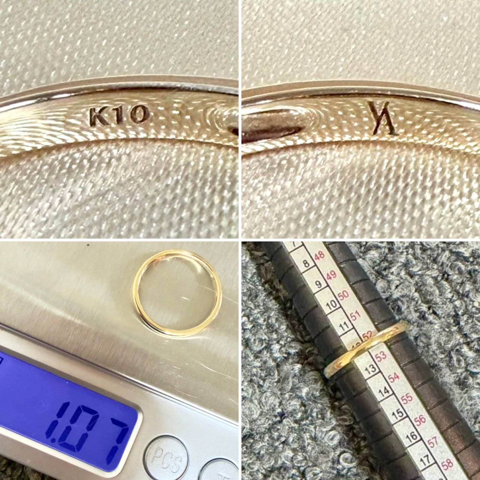 新品磨き済◇ヴァンドーム青山◇K10YG*12.5号*甲丸リング*指輪*地金