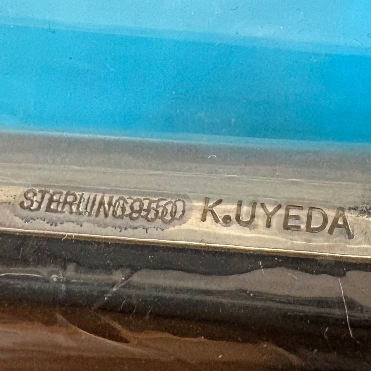未使用品 K.UYEDA STERLING 950 刻印 フォトフレーム 元箱付 六切サイズ Uyeda Jeweller ウエダジュエラー フォトフレーム 写真点て