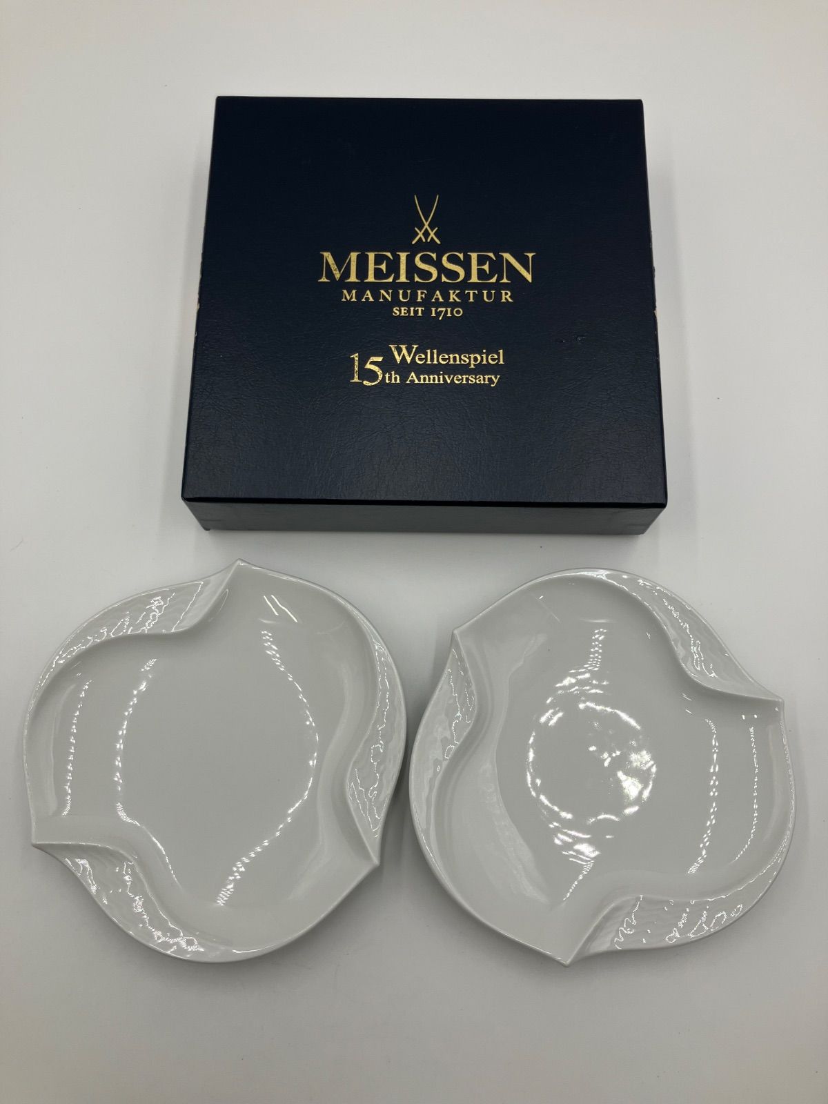 AC1935 MEISSEN マイセン 波の戯れ ホワイトディッシュ デザート