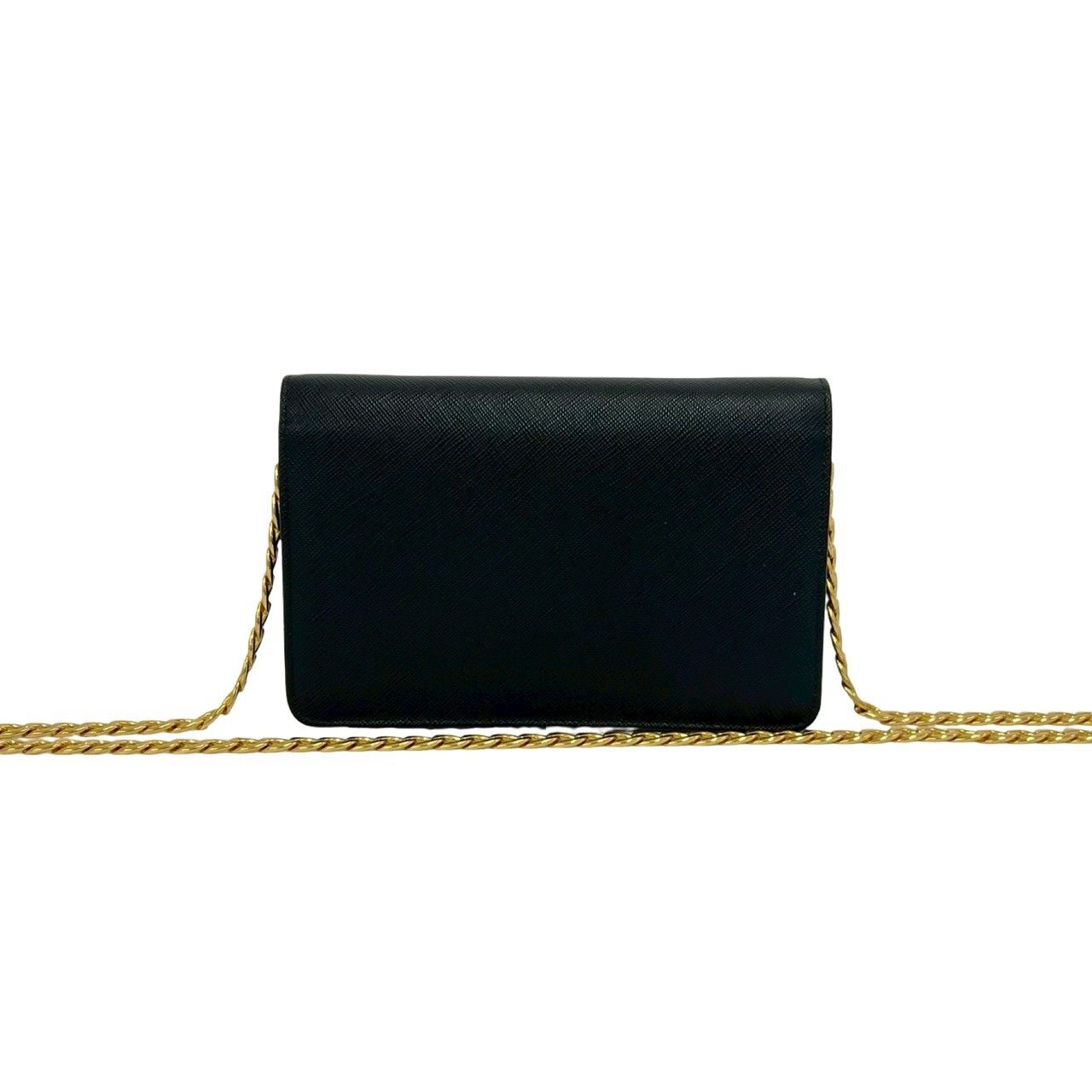 ほぼ未使用 希少品 PRADA プラダ ロゴ 金具 サフィアーノ レザー 本革