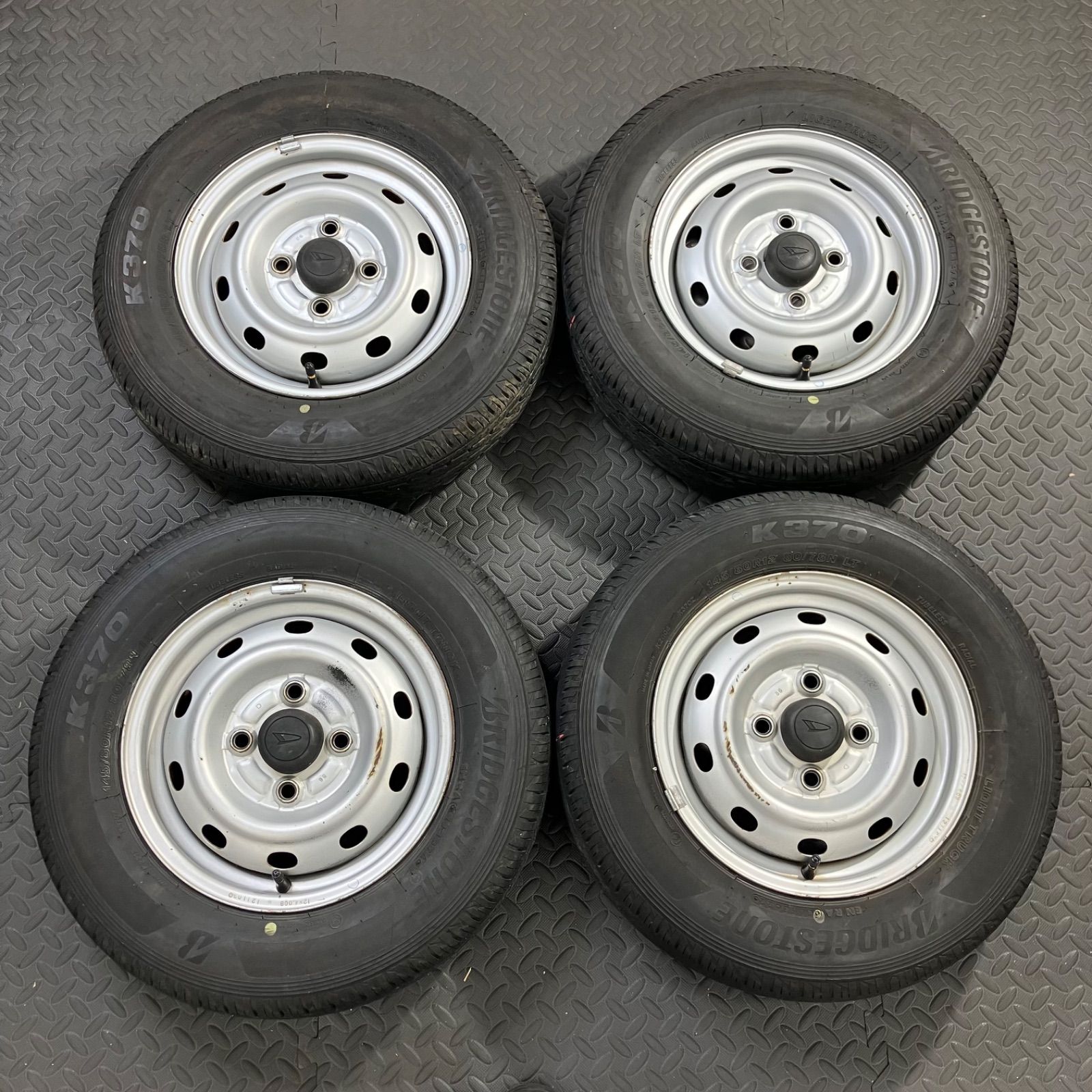 22/24年製 145/80R12 80/78N LT ブリヂストン K370 ダイハツ ハイゼット ピクシスバン 夏タイヤ【1579E】