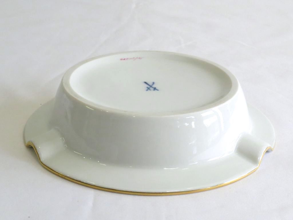 226639】Meissen マイセン ピンクローズ アッシュトレイ 灰皿 小物入れ