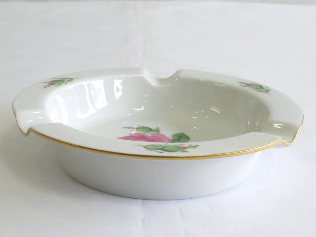 226639】Meissen マイセン ピンクローズ アッシュトレイ 灰皿 小物入れ