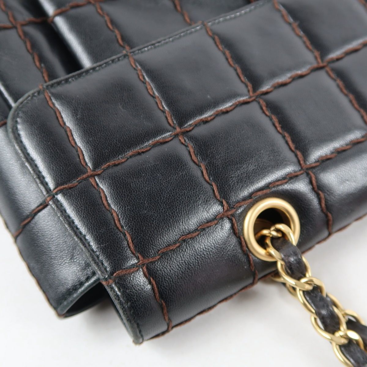 美品】CHANEL シャネル ラムスキン チョコバー チェーンショルダー