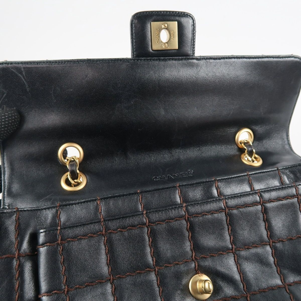 美品】CHANEL シャネル ラムスキン チョコバー チェーンショルダー