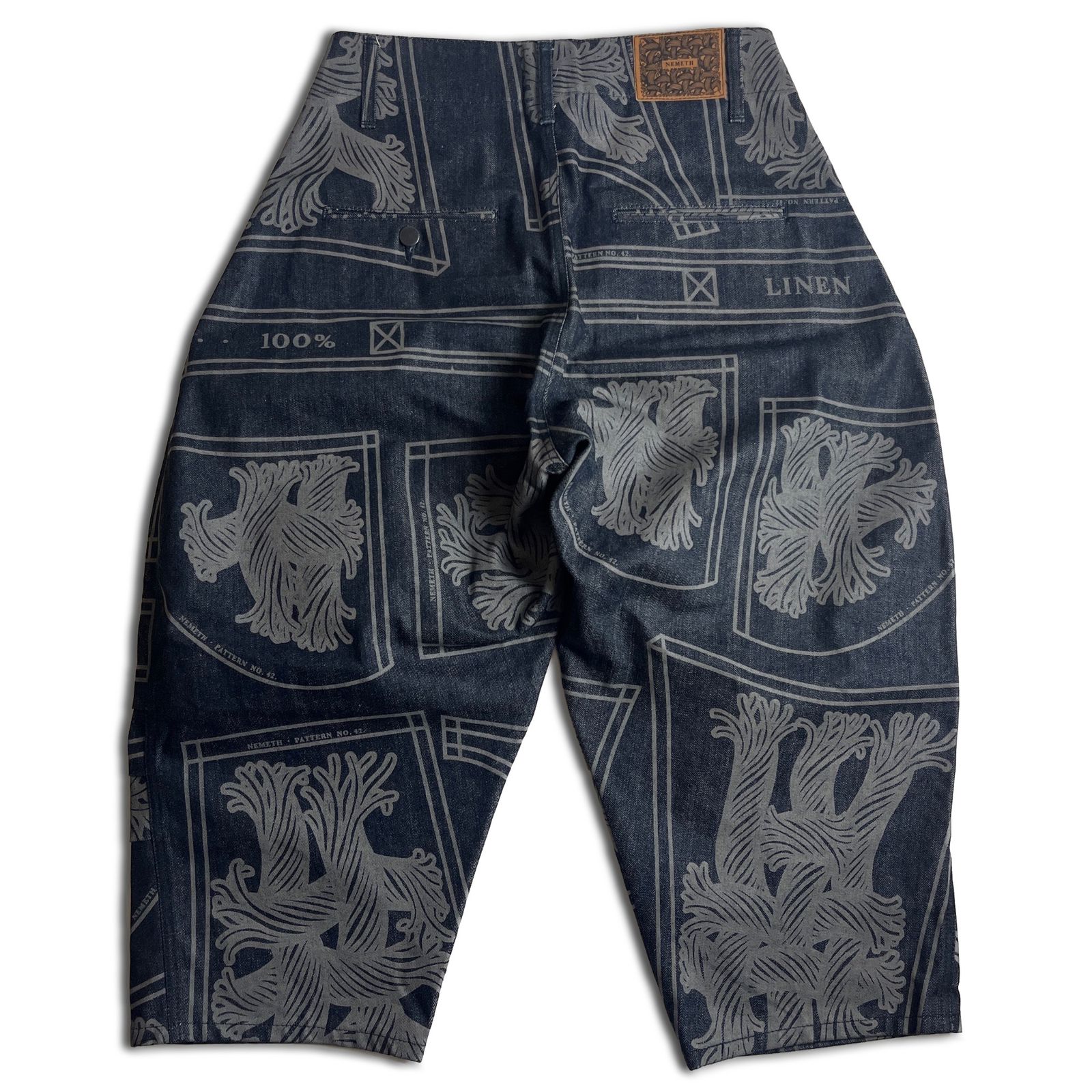極美品】NEMETH ロープ総柄 デニムパンツ クロップド丈 ネメス