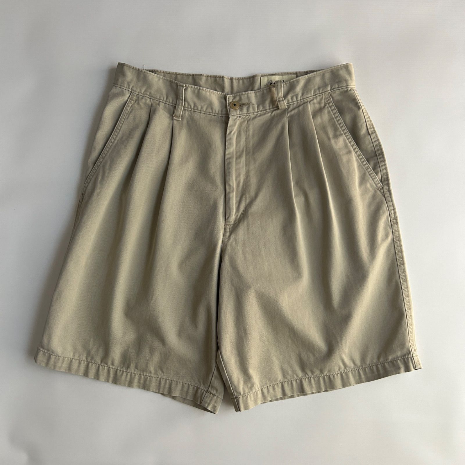 90s Eddie Bauer エディーバウアー 2タック チノショーツ ベージュ W32 
