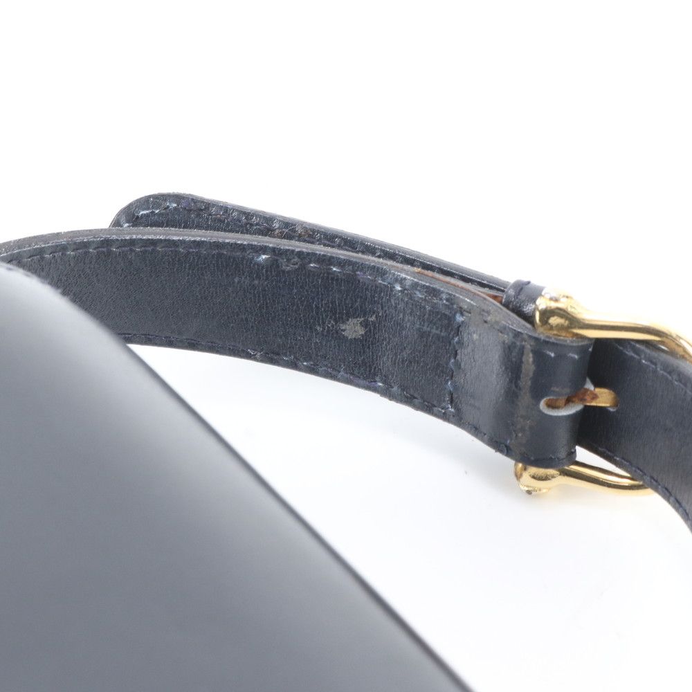 美品 セリーヌ 馬車金具 レザー ショルダーバッグ 肩掛け ハンド 本革